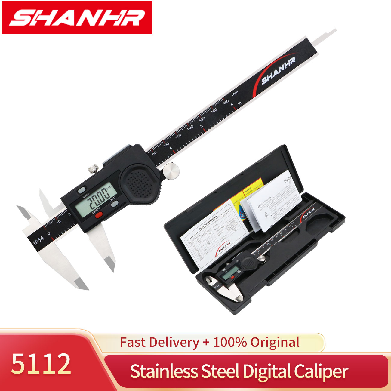 Digital Caliper 150Mm Stainless Steel - Calibro Digitale Elettronico SHANHR 150mm, Micrometro