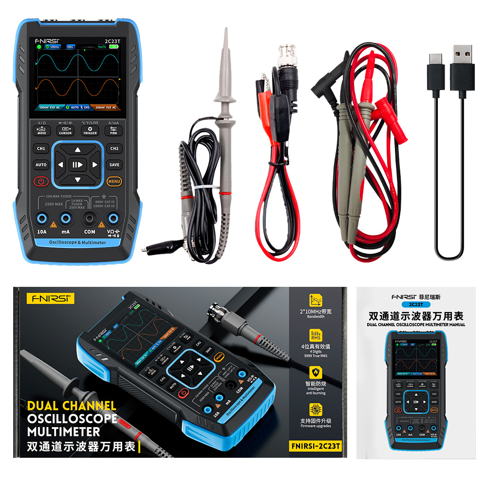 Oscilloscopio Digitale 3-in-1  - Fnirsi Digital Oscilloscope Handheld recensione e prezzo